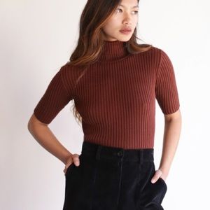 First Rite Ribbed Cropped Turtleneck, *BLACK*